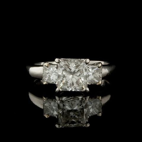 2.85ct tw Princess Cut Diamond GIA Ring