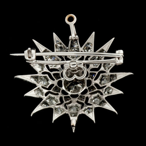 2.96ct tw Starburst Diamond BroochPendant1