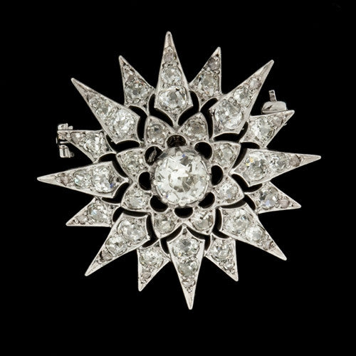 2.96ct tw Starburst Diamond BroochPendant