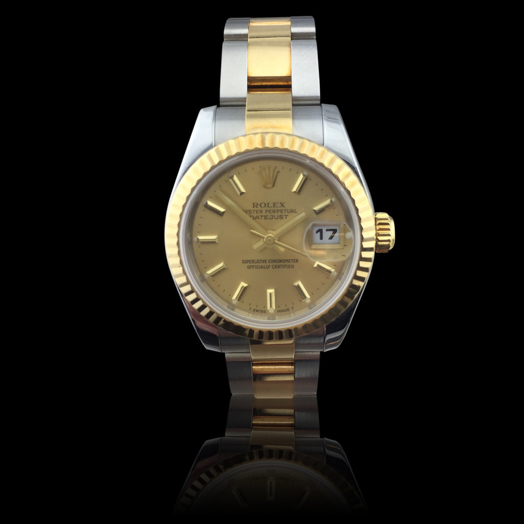Rolex Two Tone Ladies Datejust Oyster Bracelet Wristwatch