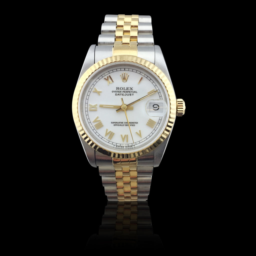 Rolex Mid-Size Two Tone Datejust Wriswatch