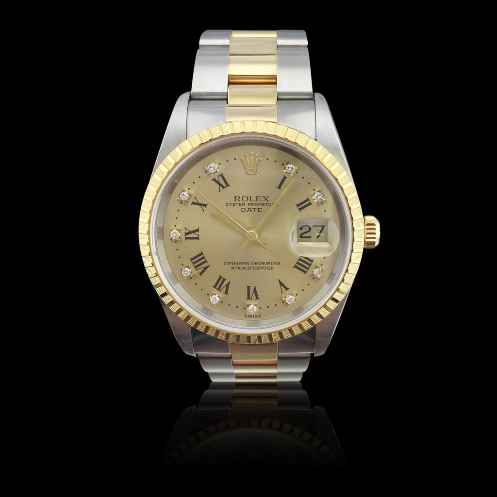 Rolex Two Tone Oyster Perpetual Date Wristwatch