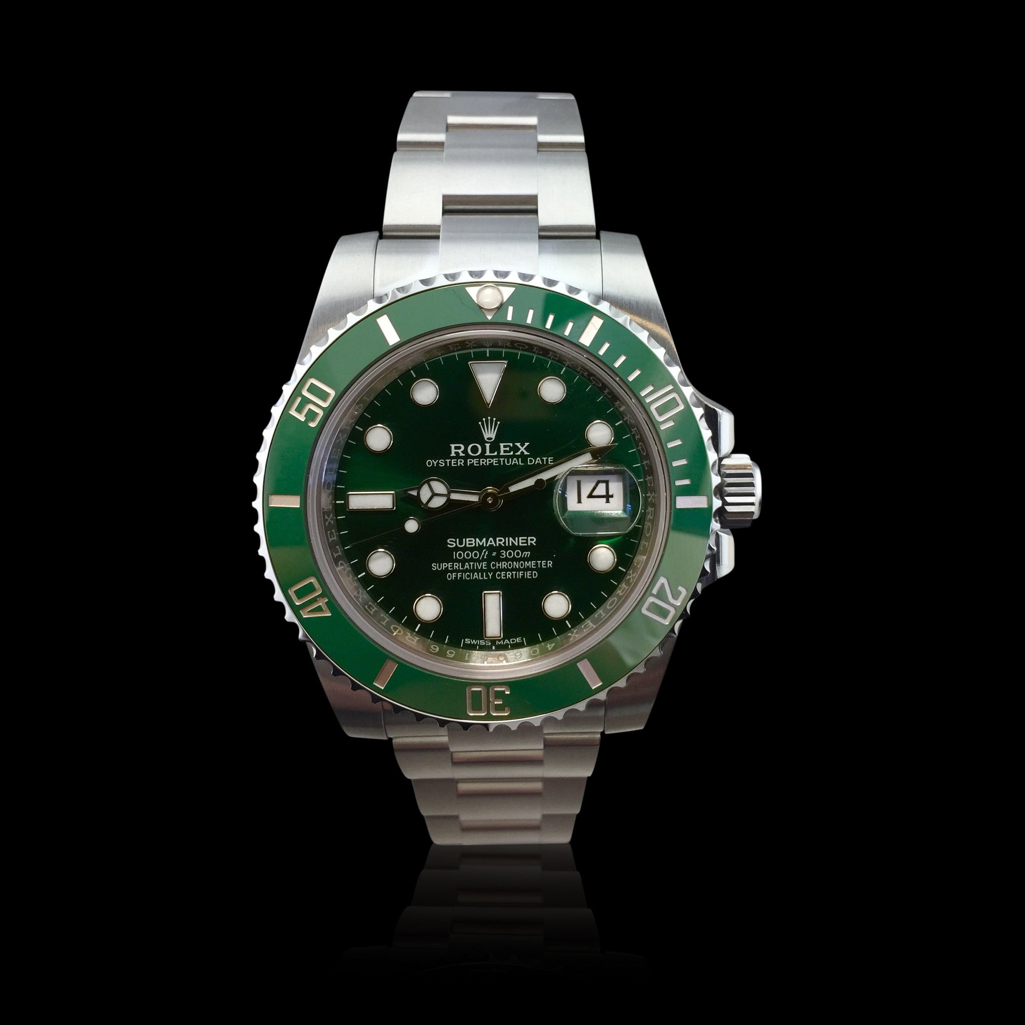 Men's Rolex Submariner Date Hulk Stainless Steel Green Dial