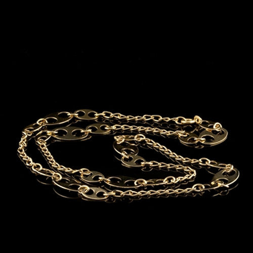 24 Gold Open Oval Link Necklace1