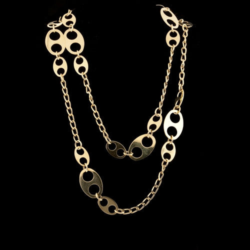 24 Gold Open Oval Link Necklace