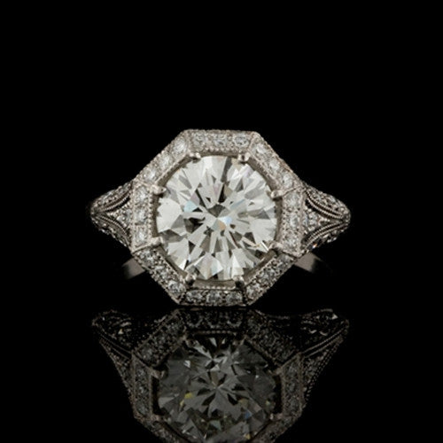 3.18ct tw Round GIA Diamond Ring