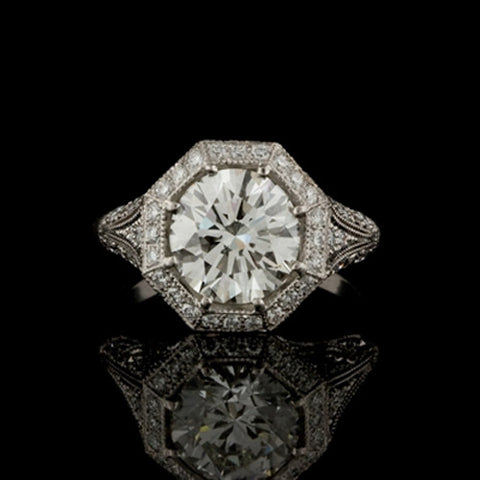 3.18ct tw Round GIA Diamond Ring