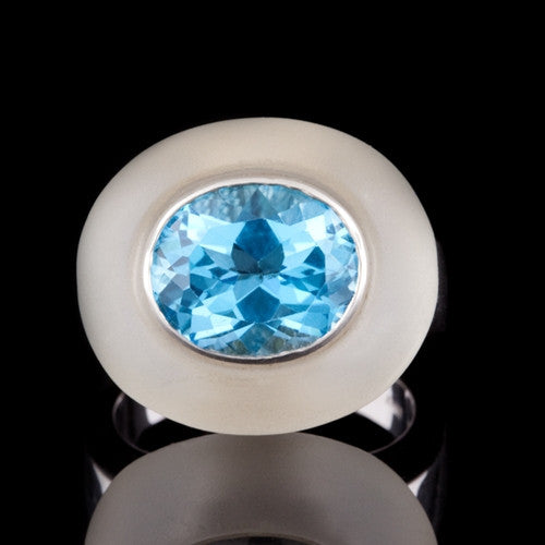 Blue Topaz & Crystal Ring