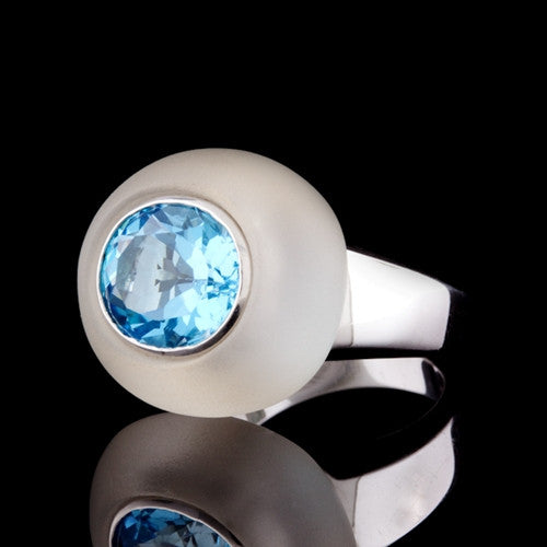 Blue Topaz & Crystal Ring