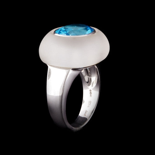 Blue Topaz & Crystal Ring