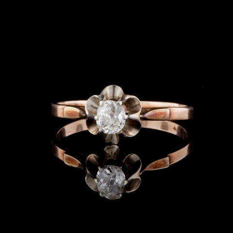 Antique Russian Solitaire 0.40ct Diamond Ring