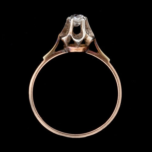 Antique Russian Solitaire 0.40ct Diamond Ring