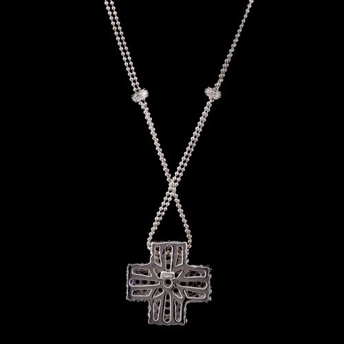 Tsavorite and Diamond Cross Necklace