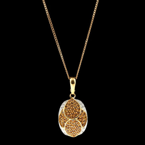 Yellow Sapphire and Diamond Pendant Necklace