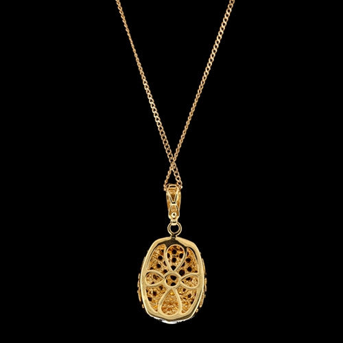 Yellow Sapphire and Diamond Pendant Necklace