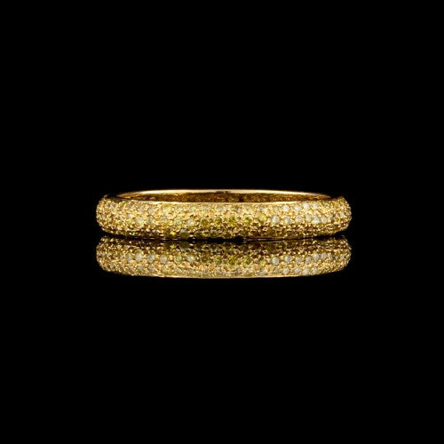Yellow Pave Diamond Eternity Band