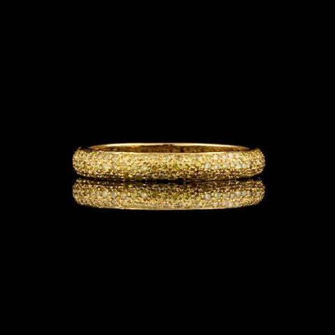 Yellow Pave Diamond Eternity Band