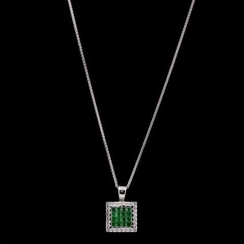 Tsavorite and Diamond Pendant Necklace