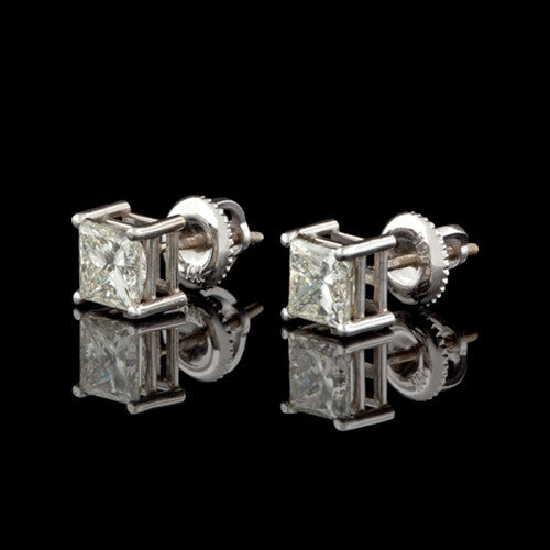 1.83ct tw Princess Cut Diamond Studs