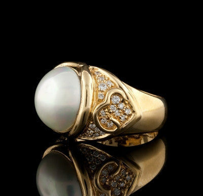 Marina B. Mabe Pearl & Diamond Ring