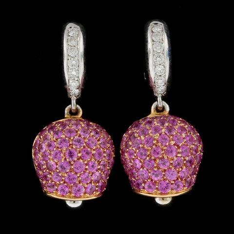 18KT Pink Sapphire Bell Earrings