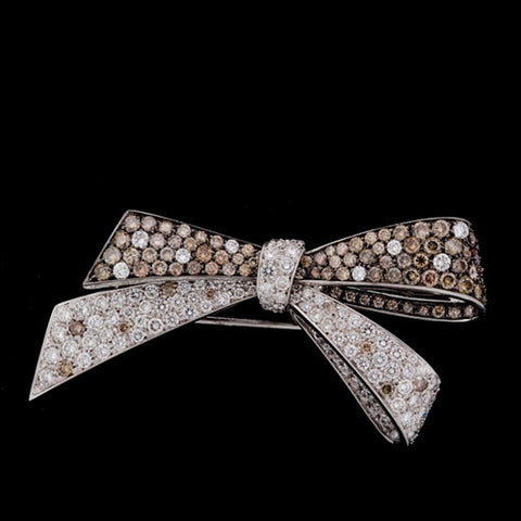 Vintage Bow Diamond Brooch