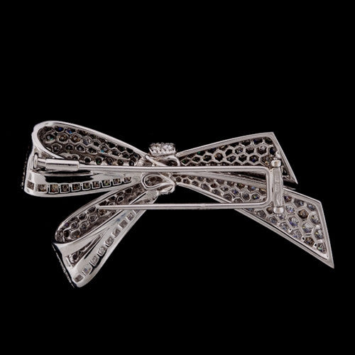 Vintage Bow Diamond Brooch