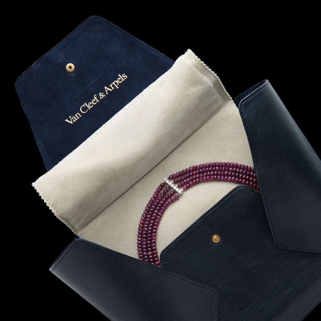 Fantastic Van Cleef & Arpels Diamond Clasp and Ruby Necklace