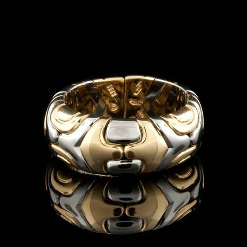 Bulgari 18KT & Steel Alveare Band Ring
