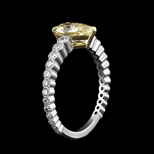 1.28ct Fancy Yellow Pear Diamond Ring