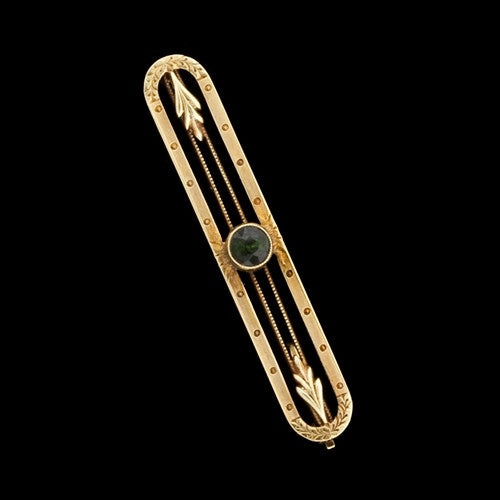 Vintage Tourmaline 14KT Bar Pin