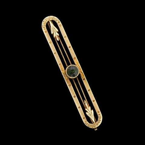 Vintage Tourmaline 14KT Bar Pin