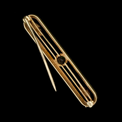 Vintage Tourmaline 14KT Bar Pin