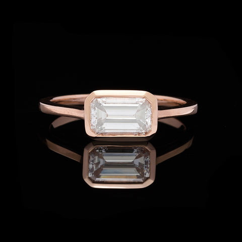 1.02-ct Emerald-Cut Diamond Rose Gold Engagement Ring