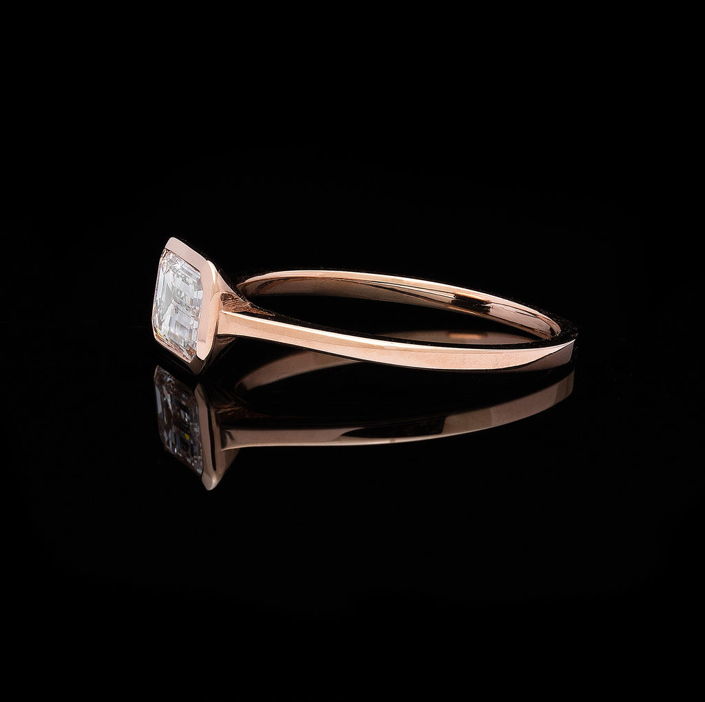 1.02-ct Emerald-Cut Diamond Rose Gold Engagement Ring