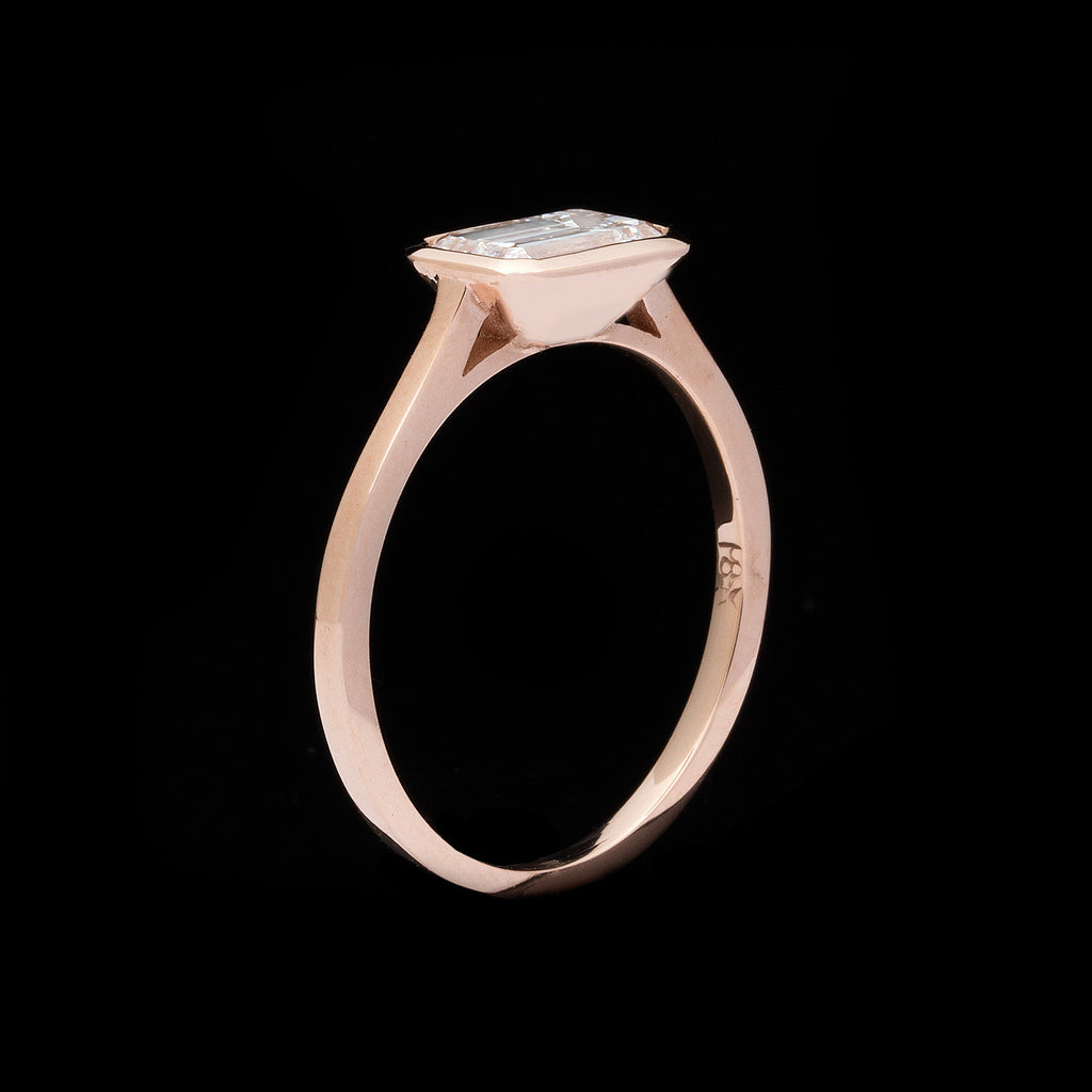 1.02-ct Emerald-Cut Diamond Rose Gold Engagement Ring