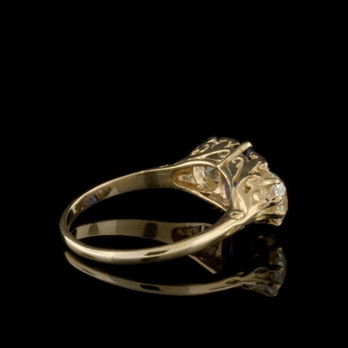 1.34ct Oval Sapphire & Diamonds 18KT Ring