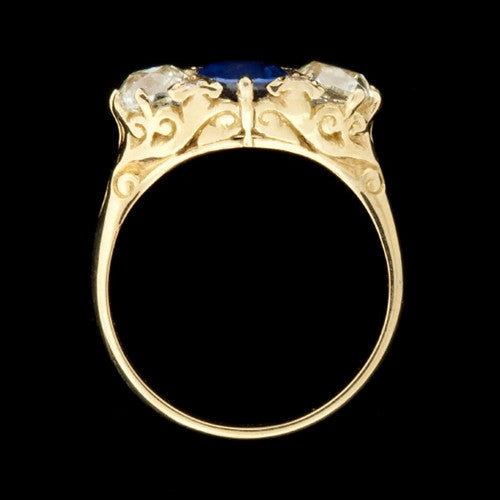 1.34ct Oval Sapphire & Diamonds 18KT Ring