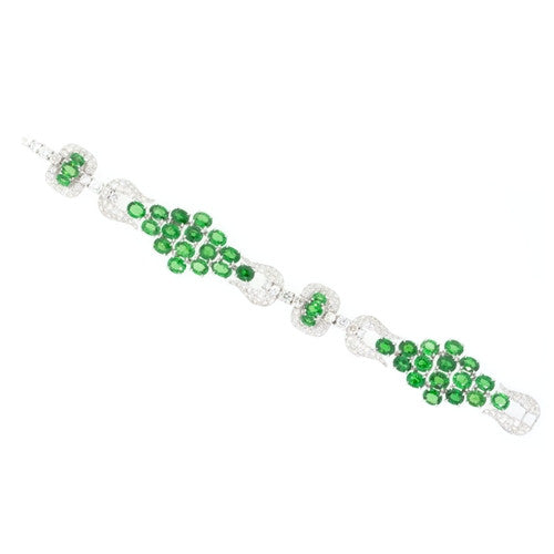28.51ct tw Tsavorite & Diamond Bracelet