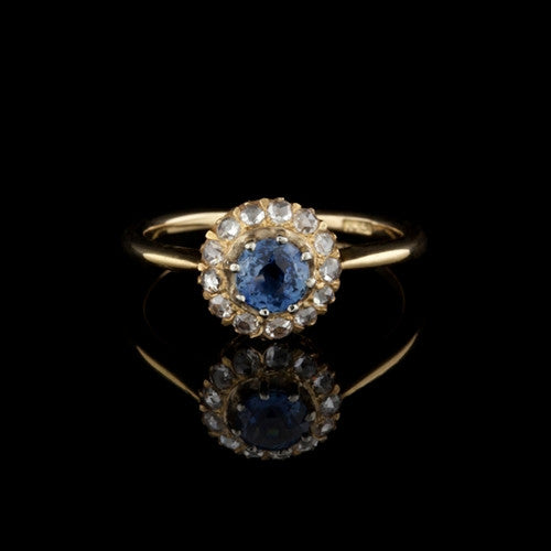 0.68ct Round Sapphire, Diamond 18KT Ring