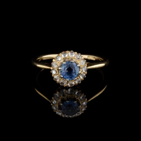 0.68ct Round Sapphire, Diamond 18KT Ring