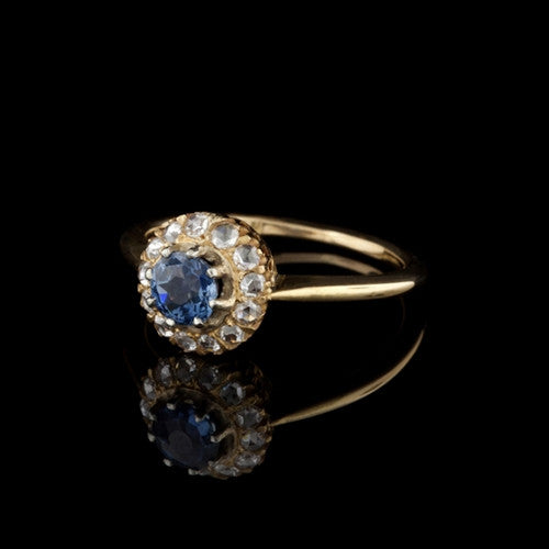 0.68ct Round Sapphire, Diamond 18KT Ring