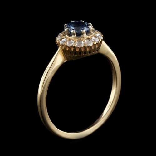 0.68ct Round Sapphire, Diamond 18KT Ring