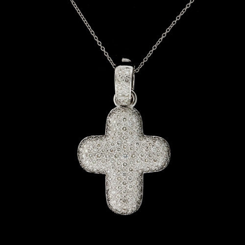 2.80ct tw Pave Diamond Cross Necklace