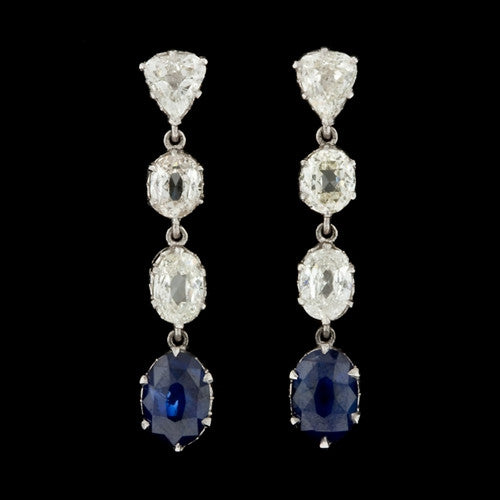 Sapphire & Diamond Dangle Earrings