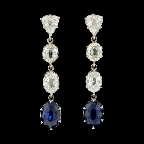 Sapphire & Diamond Dangle Earrings
