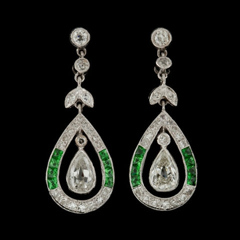 Diamond & Tsavorite Teardrop Dangles