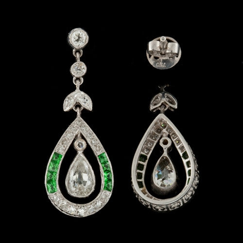 Diamond & Tsavorite Teardrop Dangles