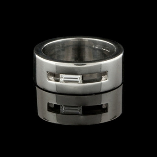 Modern Platinum & Diamond Band Ring