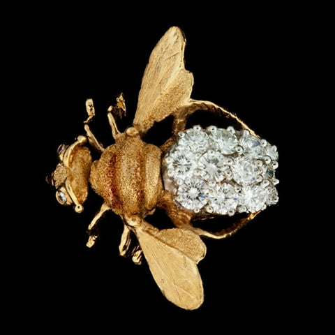 18KT Gold & Diamond Bee Pin
